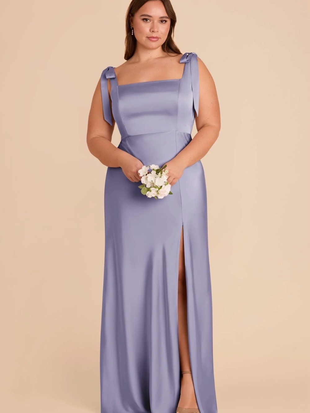 Birdy Grey Satin Bridesmaid Dress in Color Wisteria